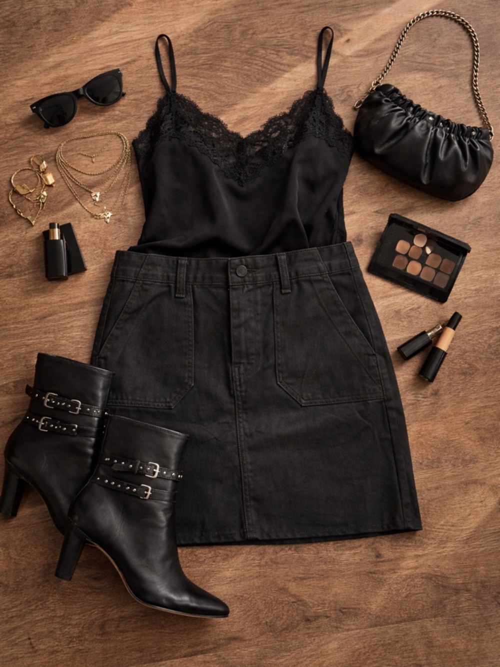 PAIGE Mayslie Black Mini Skirt with Utility Pockets